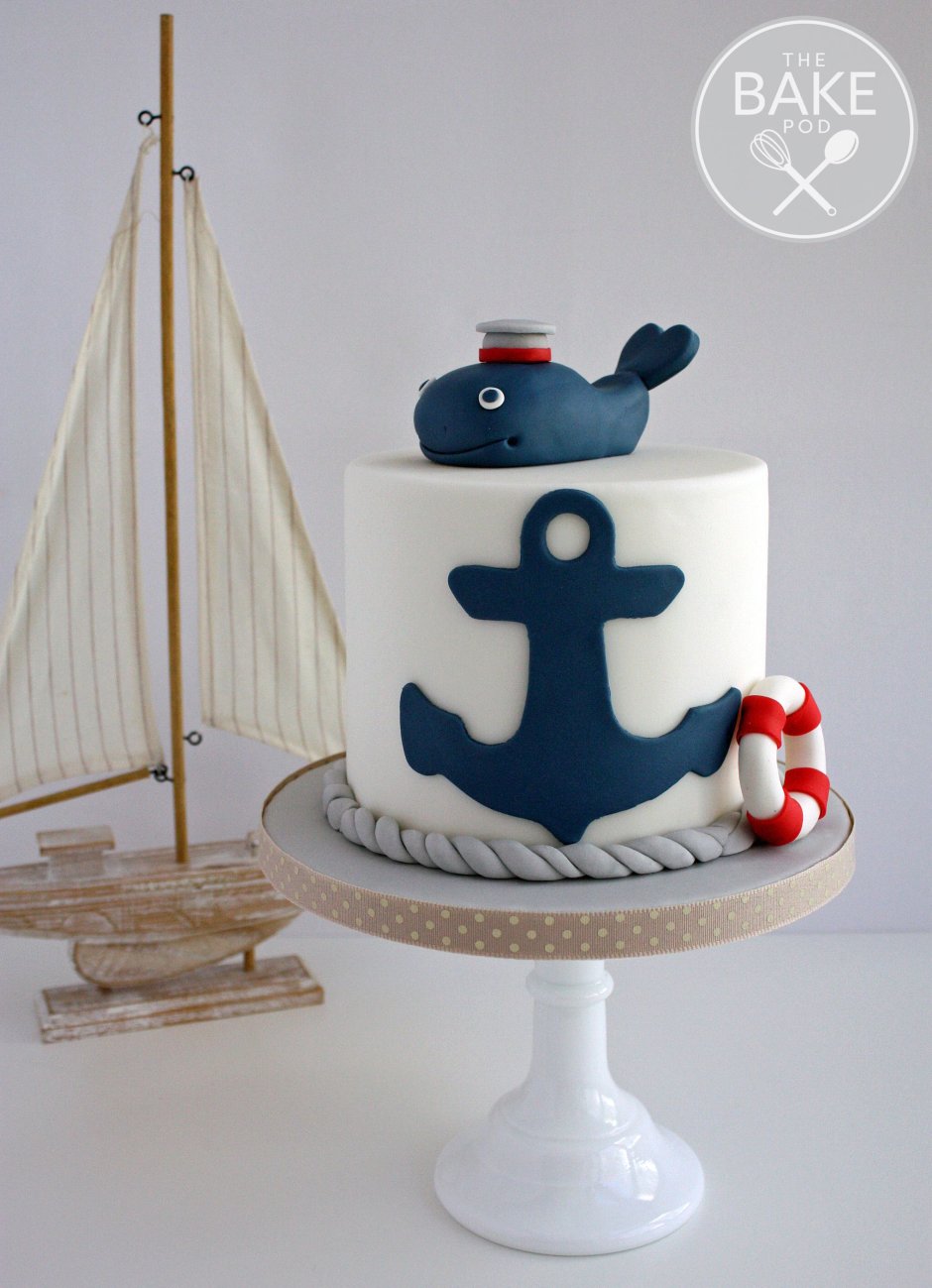 Торт с мастикой морская тематика