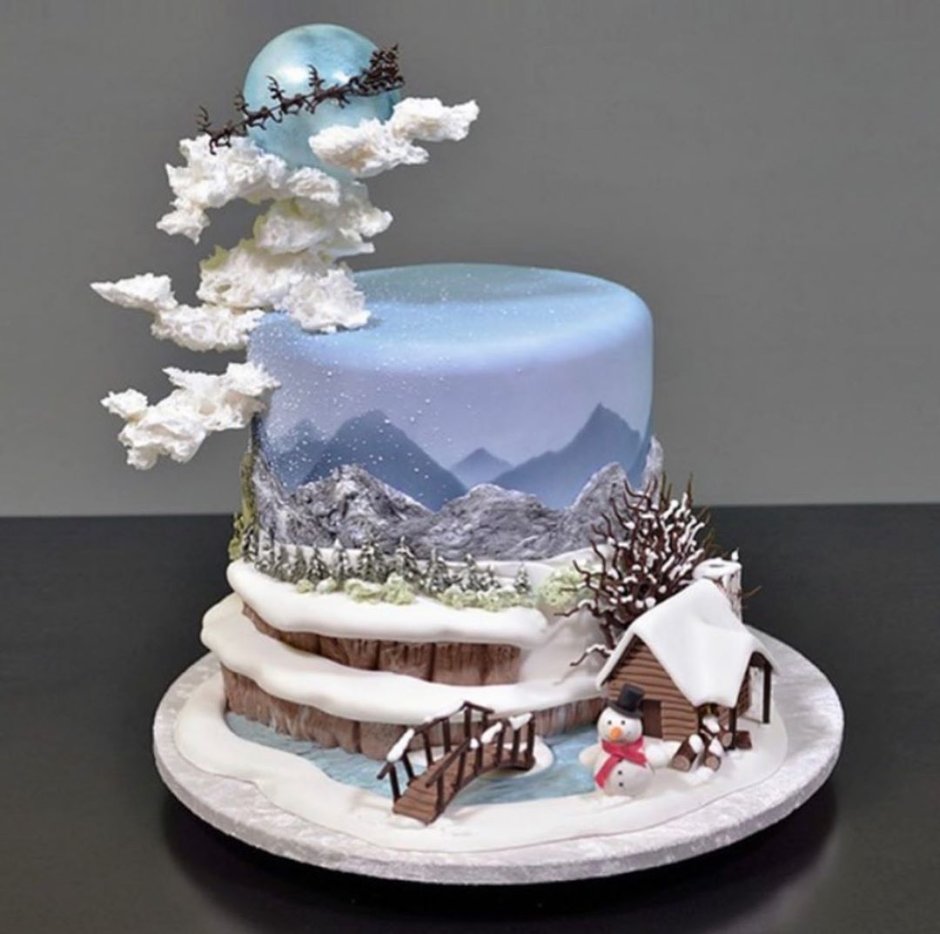 Сказочный снежный торт