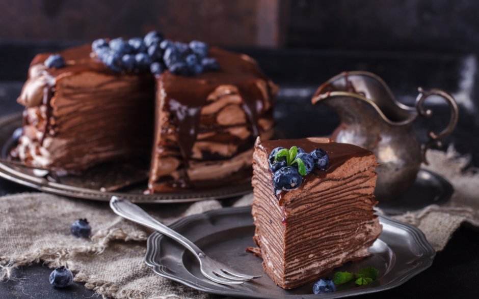Блинный торт с шоколадом
