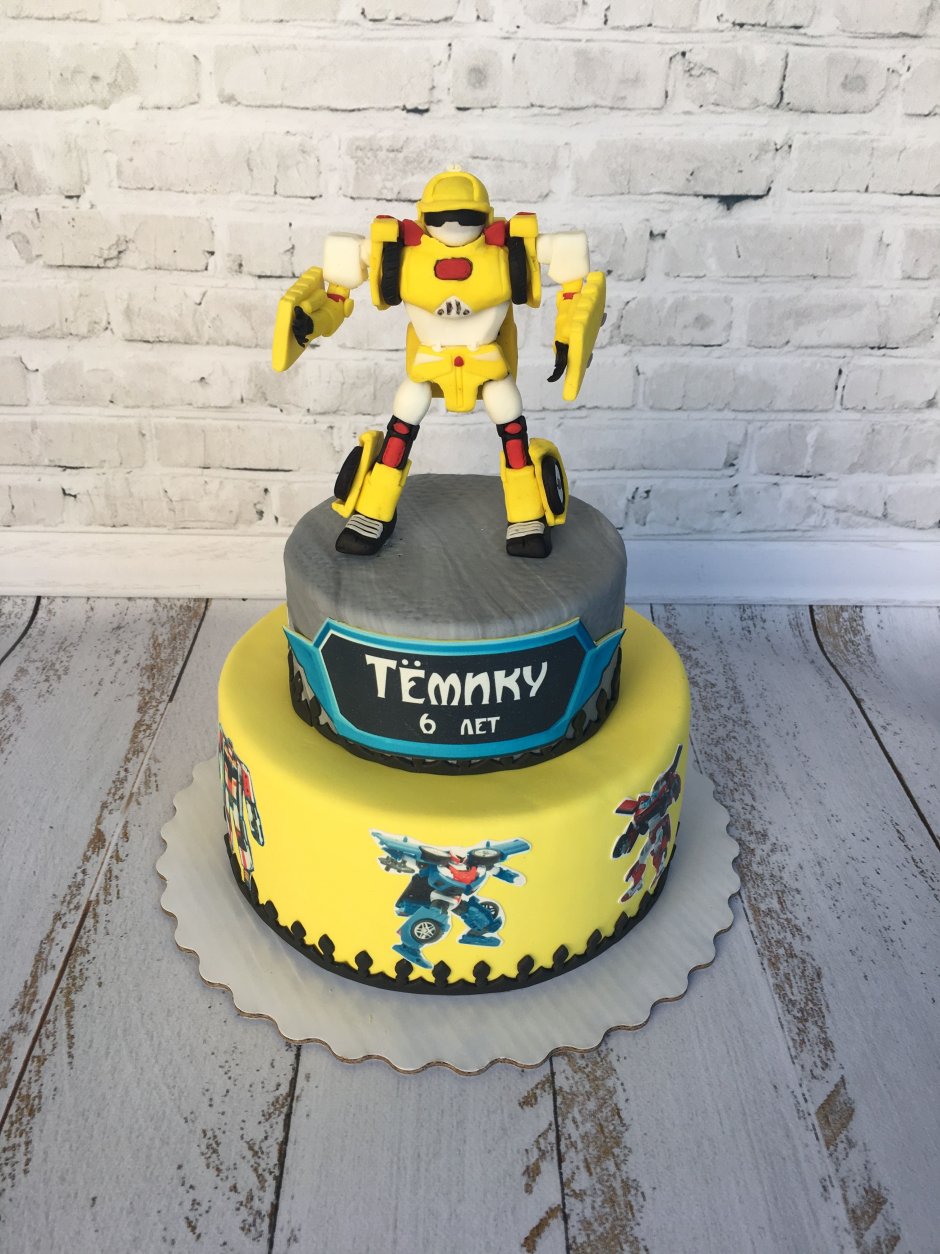 Детский торт с роботами