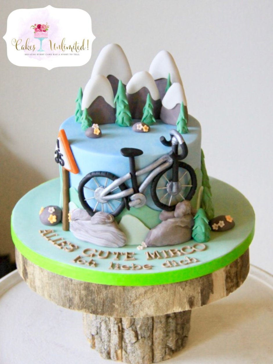 Декор торта велосипед