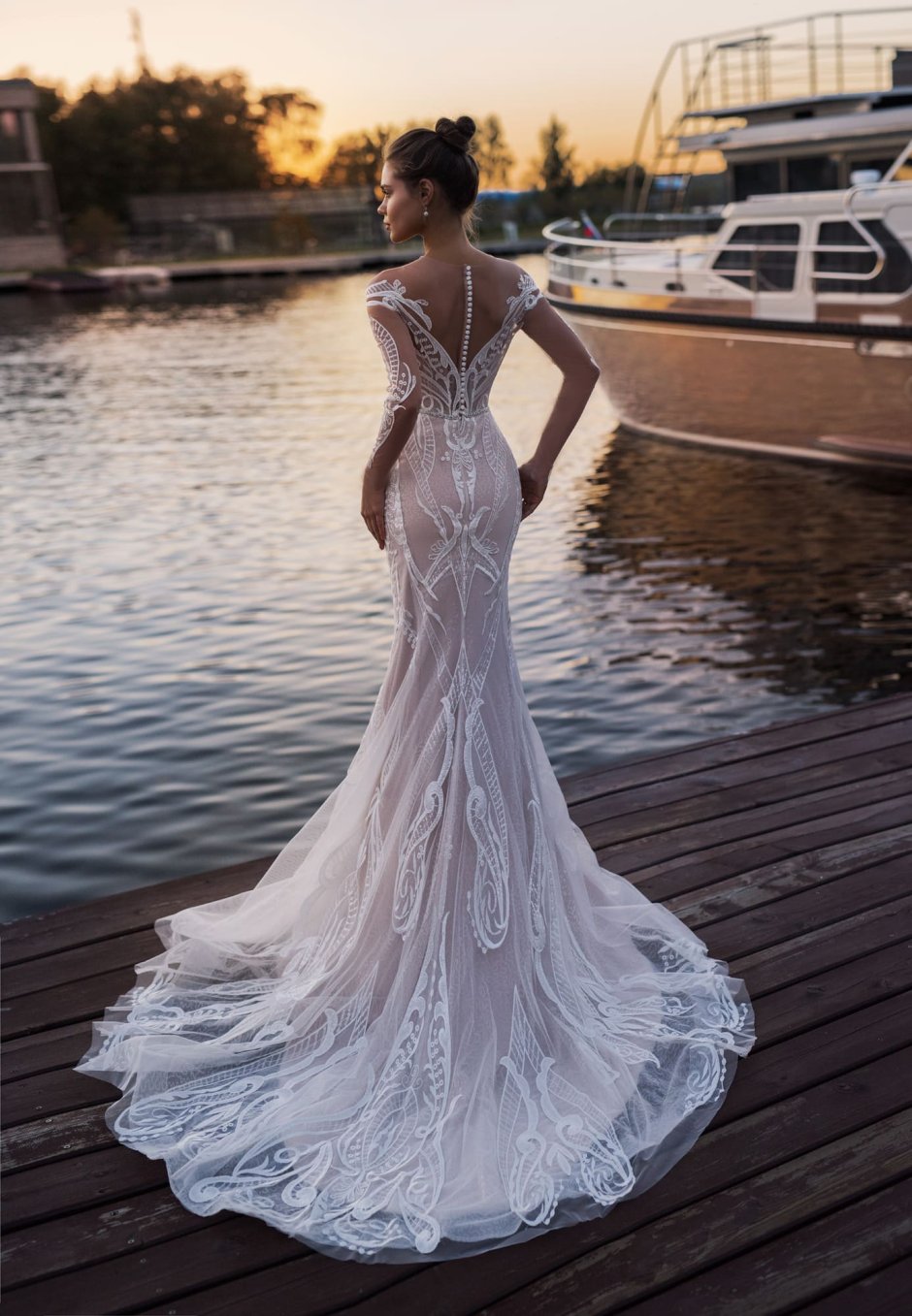Natalia Romanova свадебное платье рыбка