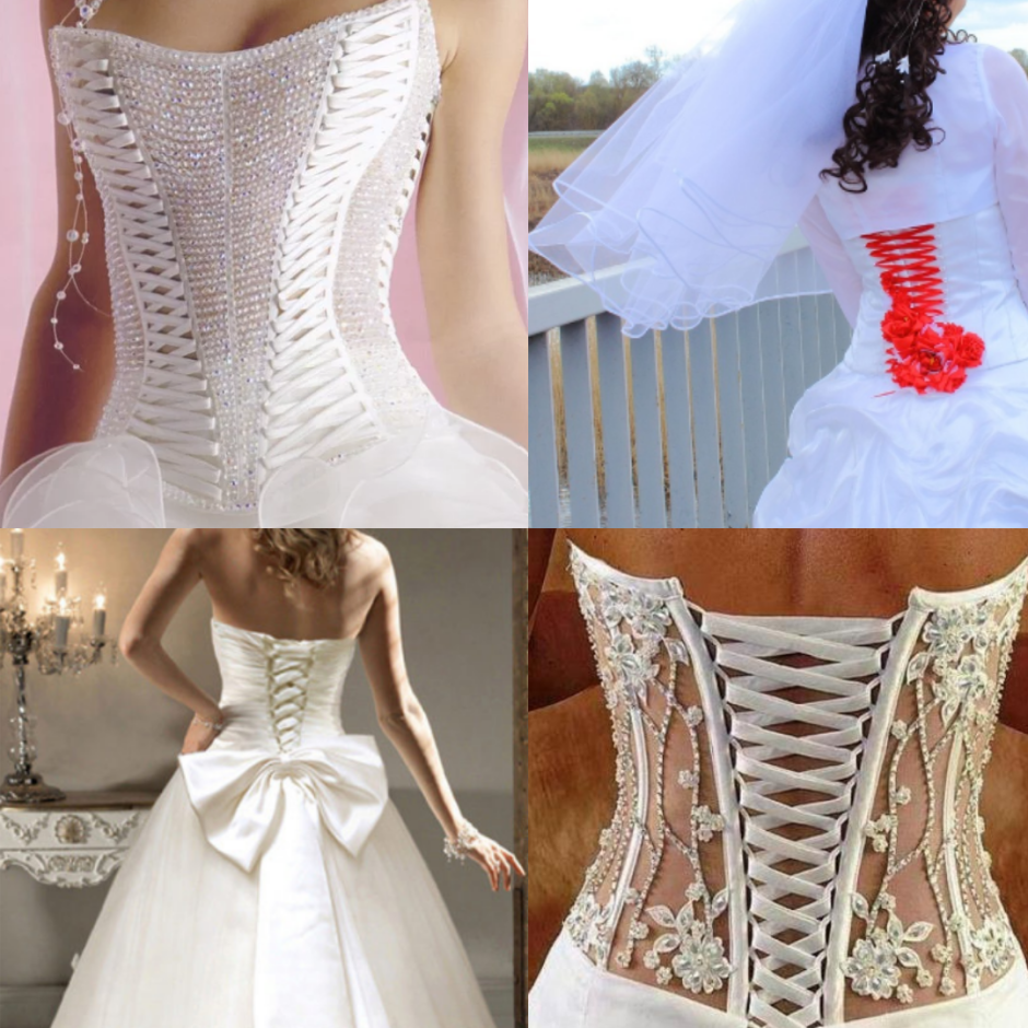 Шнуровка платья невесты