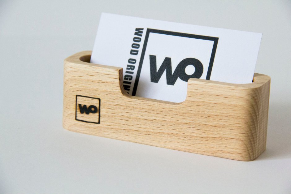 Подставка для визиток настольная деревянная