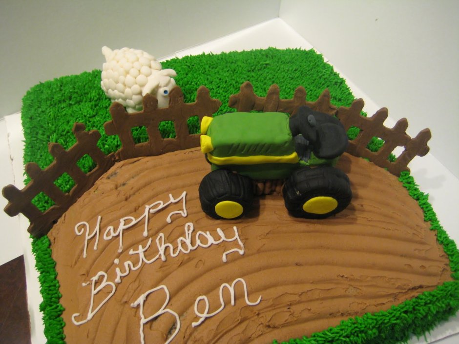 Торт для фермера с трактором