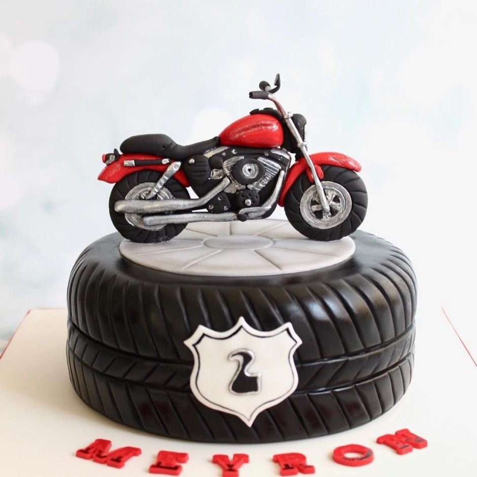 Торт с мотоциклом Кавасаки
