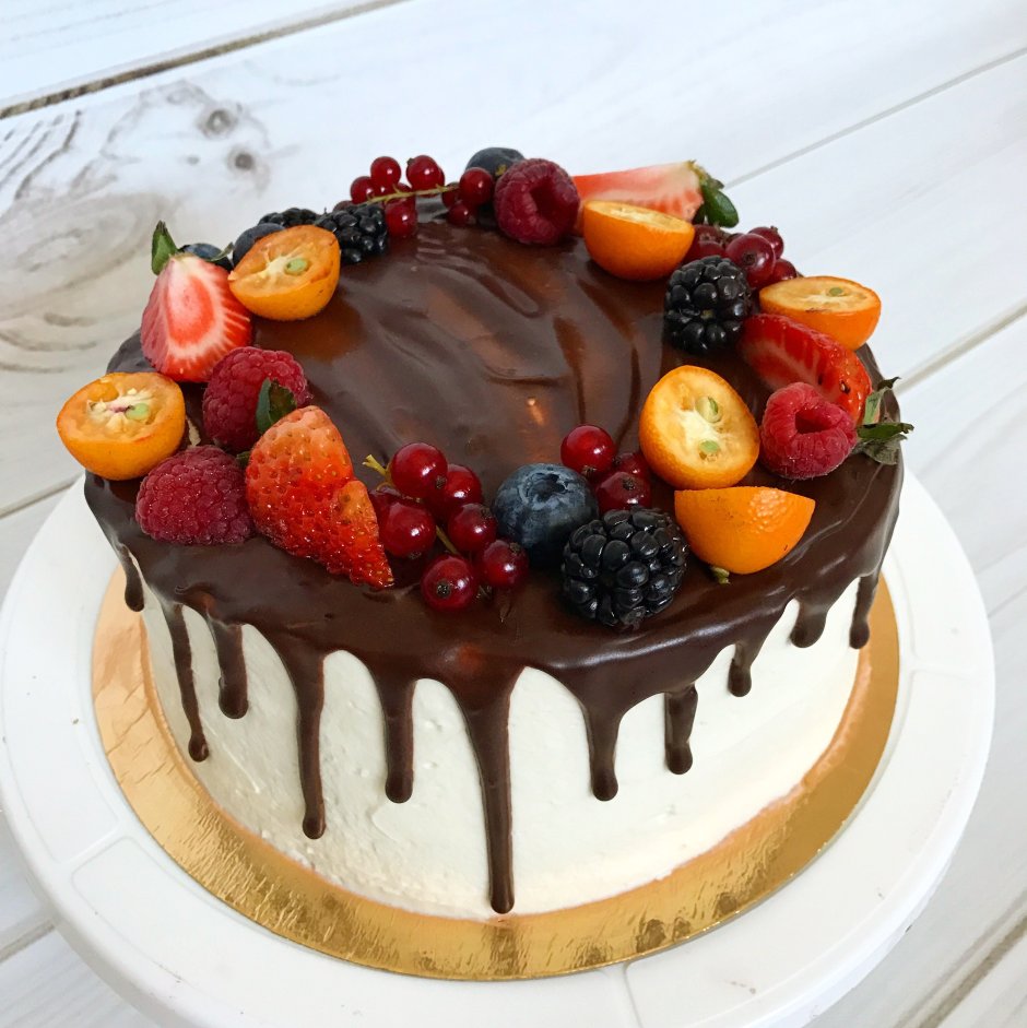 Шоколадно фруктовый торт