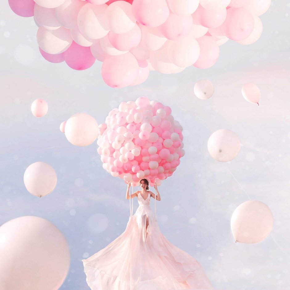 Розовые шарики воздушные