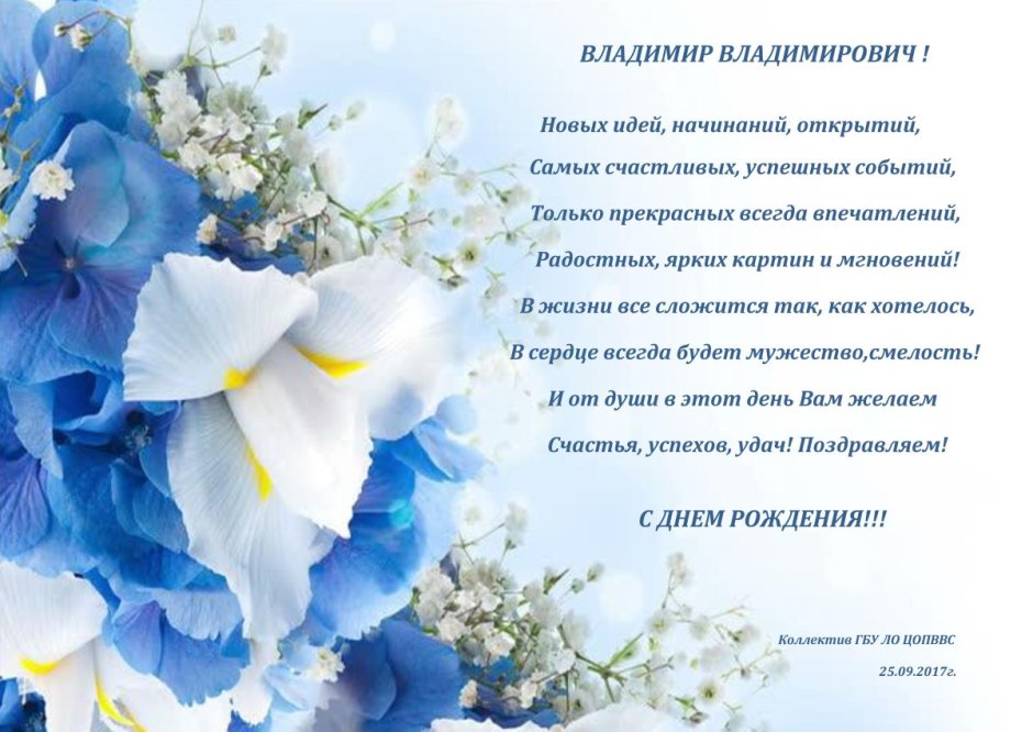 Поздравления с днём рождения Владимиру Владимировичу