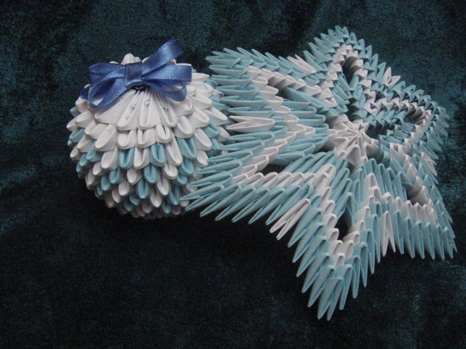 Модельные оригами Снеговик