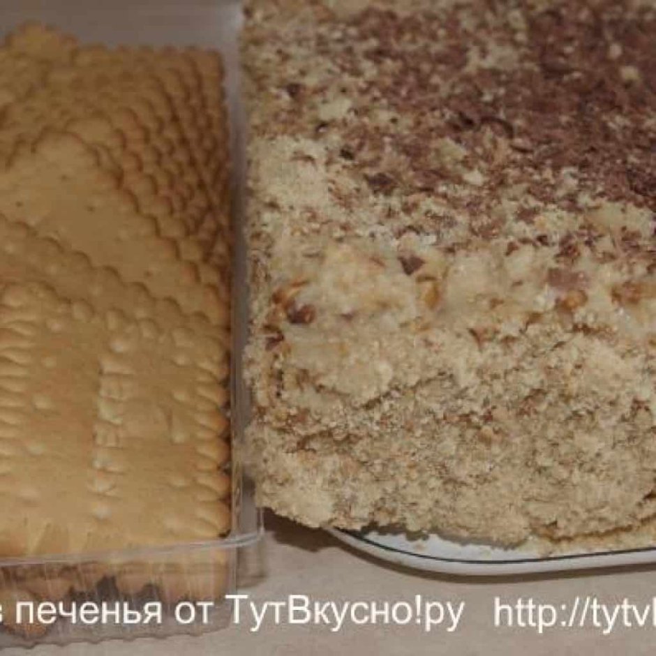 Торт из печенья без выпечки со сгущенкой и бананами