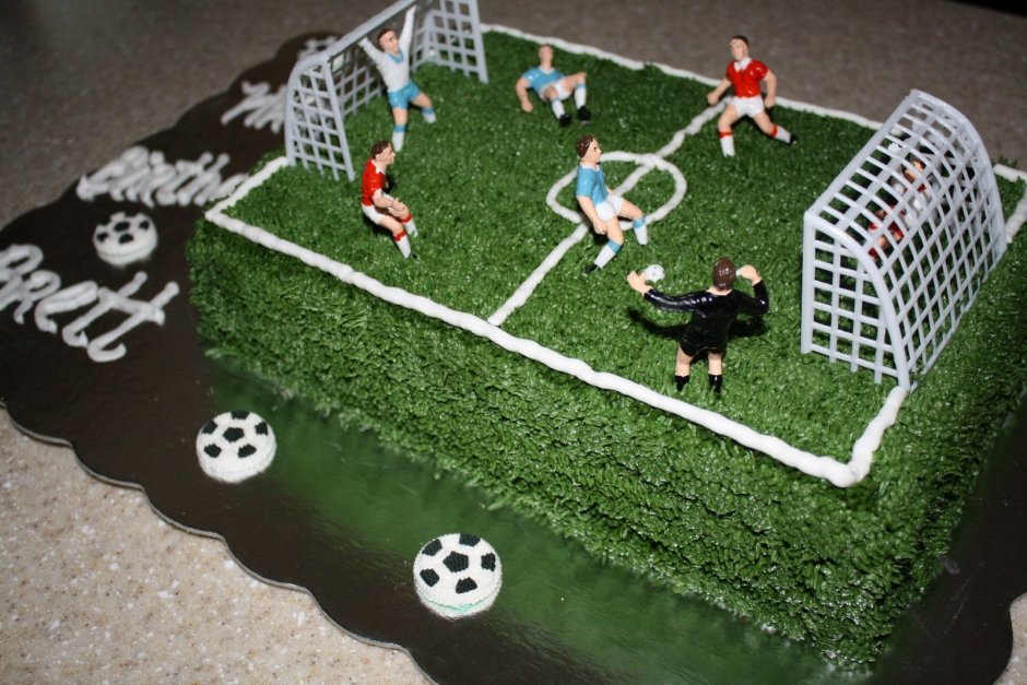 Декор торта футбольное поле