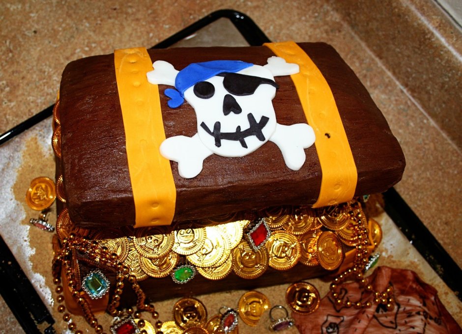 Торт пиратский сундук для мальчика