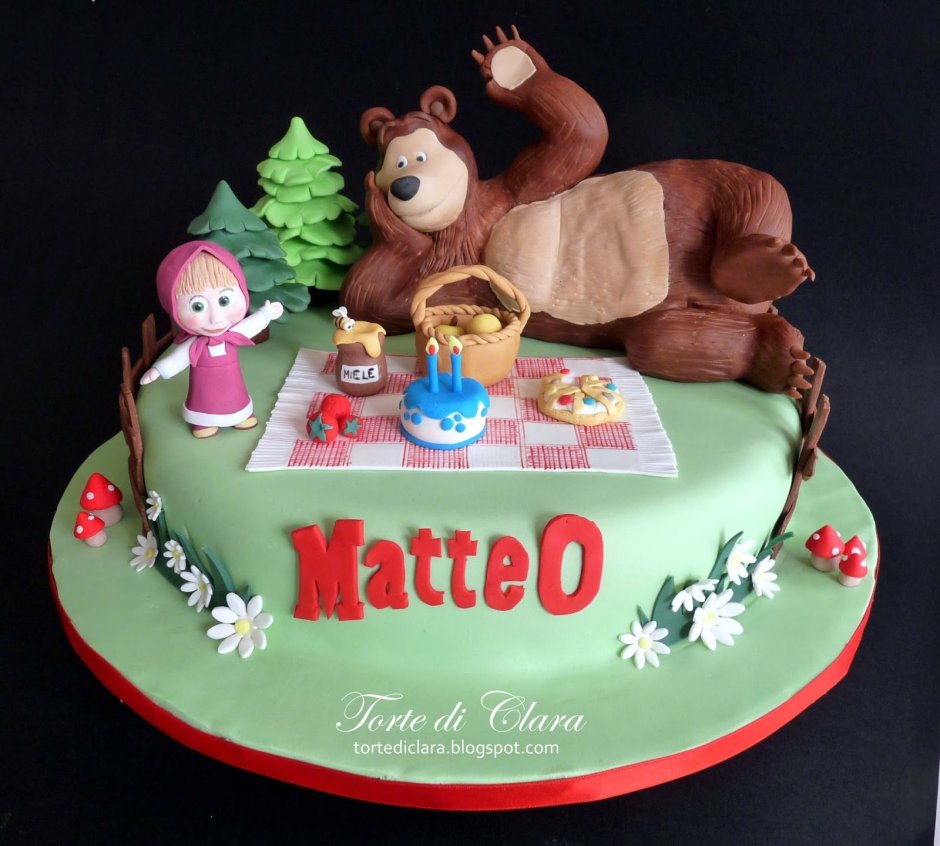 Торт на 2 года девочке Маша и медведь