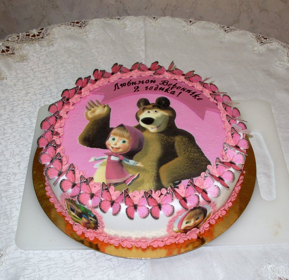 Торт Маша и медведь прямоугольный