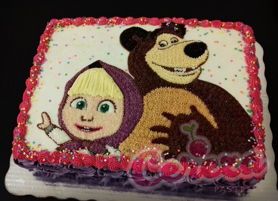 Двухярусный торт Маша и медведь