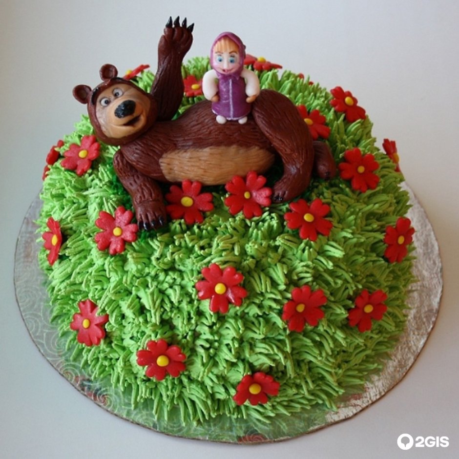 Торт на 2 годика мальчику Маша и медведь