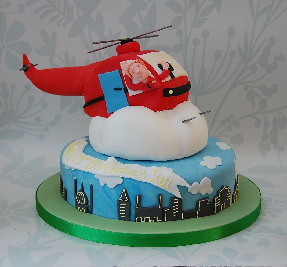 Торт с вертолетом для мальчика