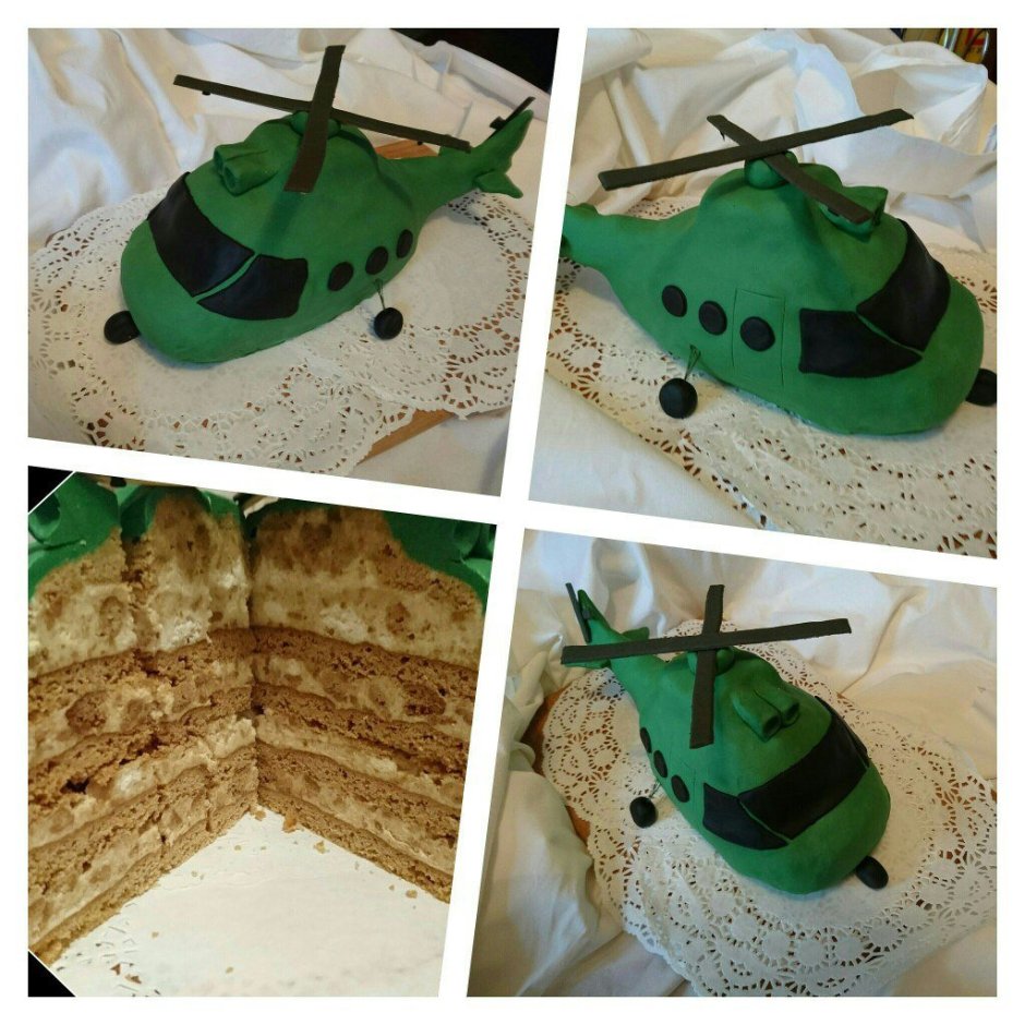Детский торт с вертолетом