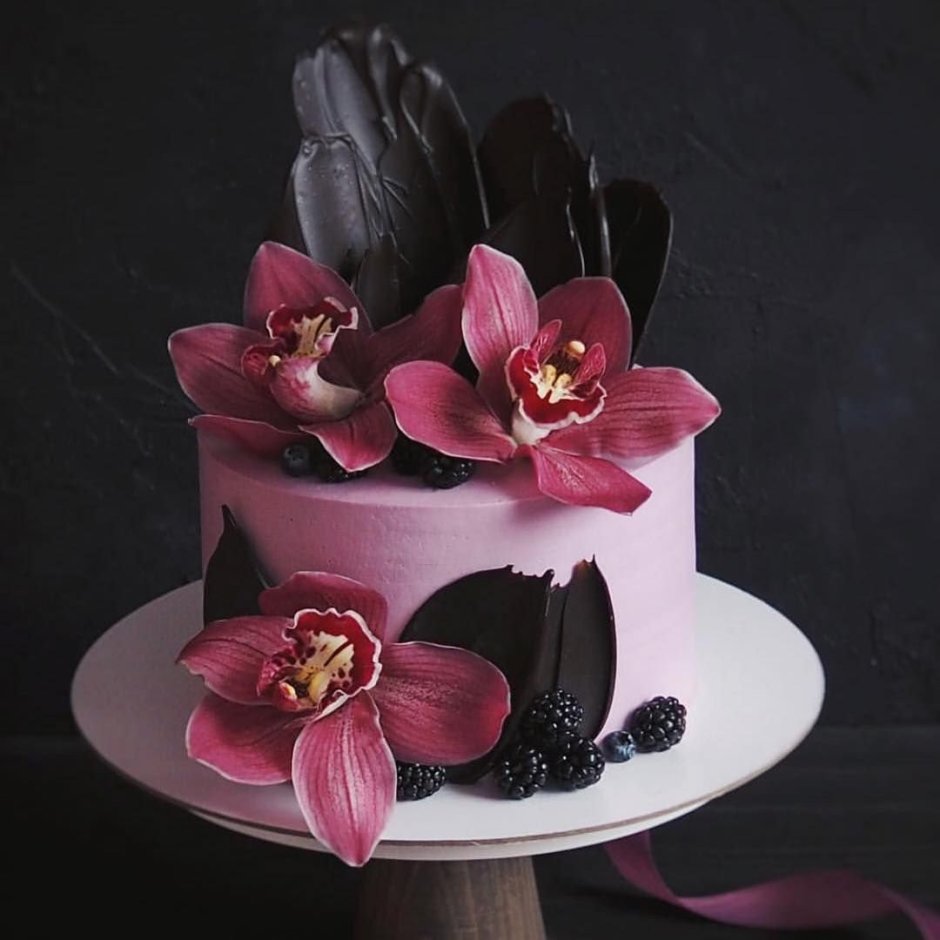 Торт с орхидеями