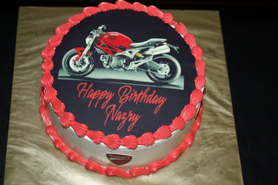 Торт с мотоциклом фотопечать