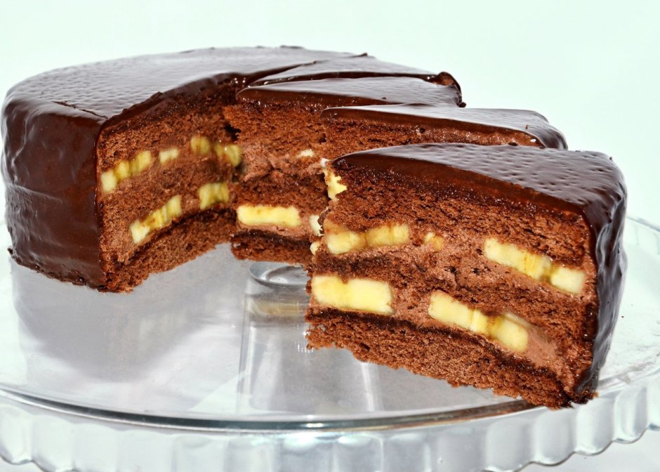Торт шоколадное бананеый