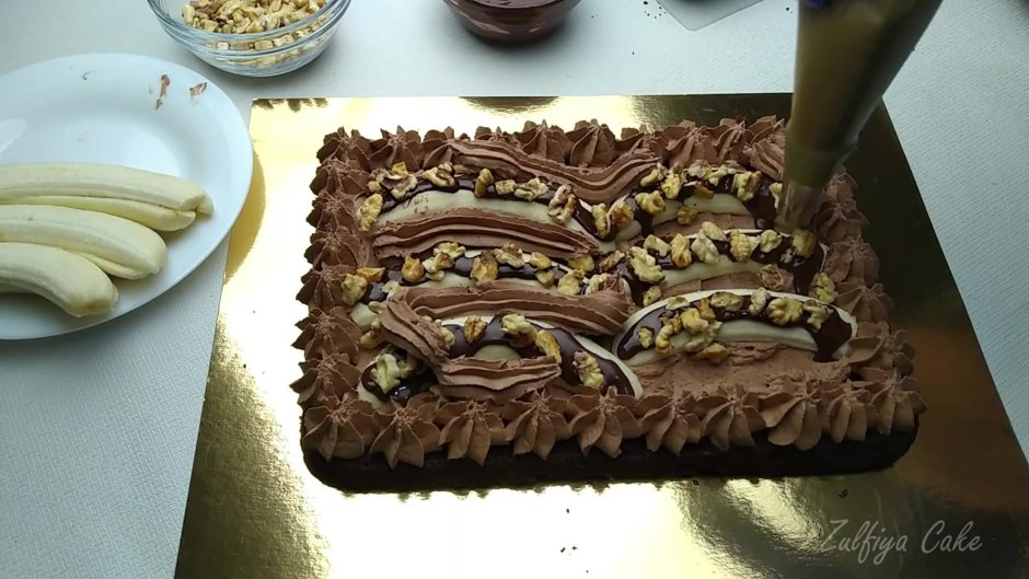 Бананово-шоколадный торт суфле