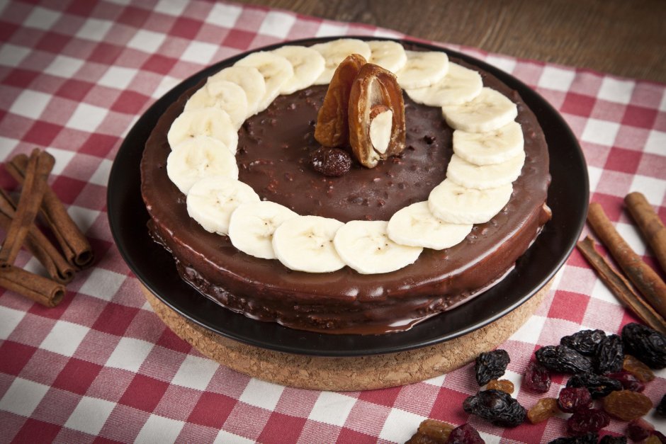 Шоколадно банановый торт за 15 минут