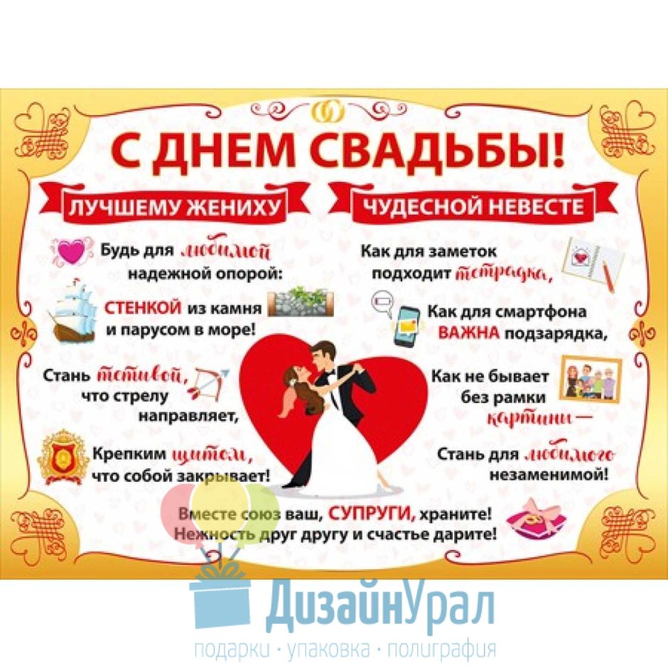 Плакат для молодоженов на свадьбу