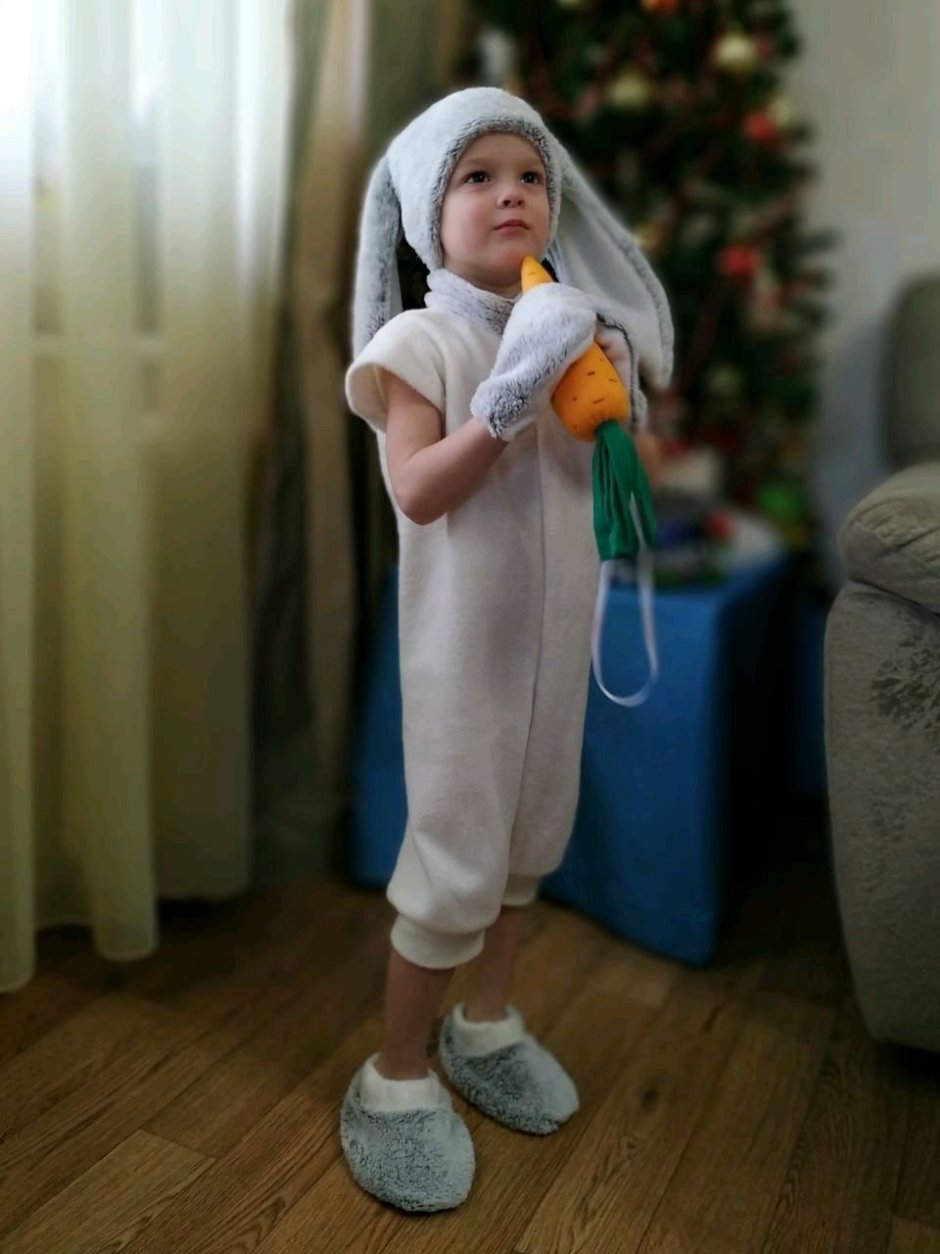 Новогодний костюм зайчика для мальчика 3 года
