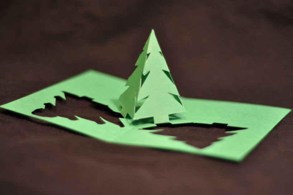 Новогодняя открытка оригами