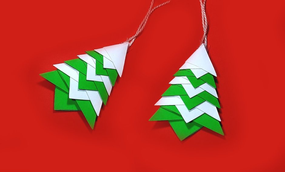 Открытка оригами с Рождеством