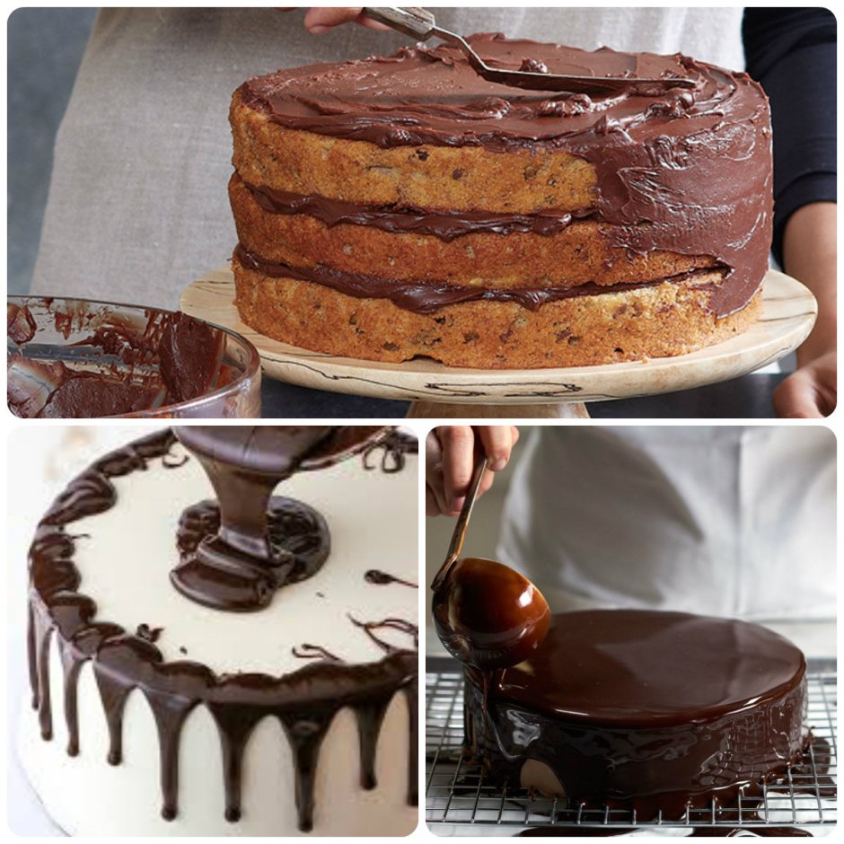 Декор торта с шоколадной глазурью