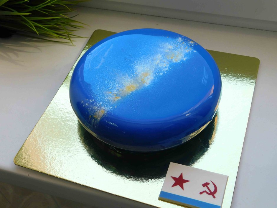 Торт зеркальная глазурь синий