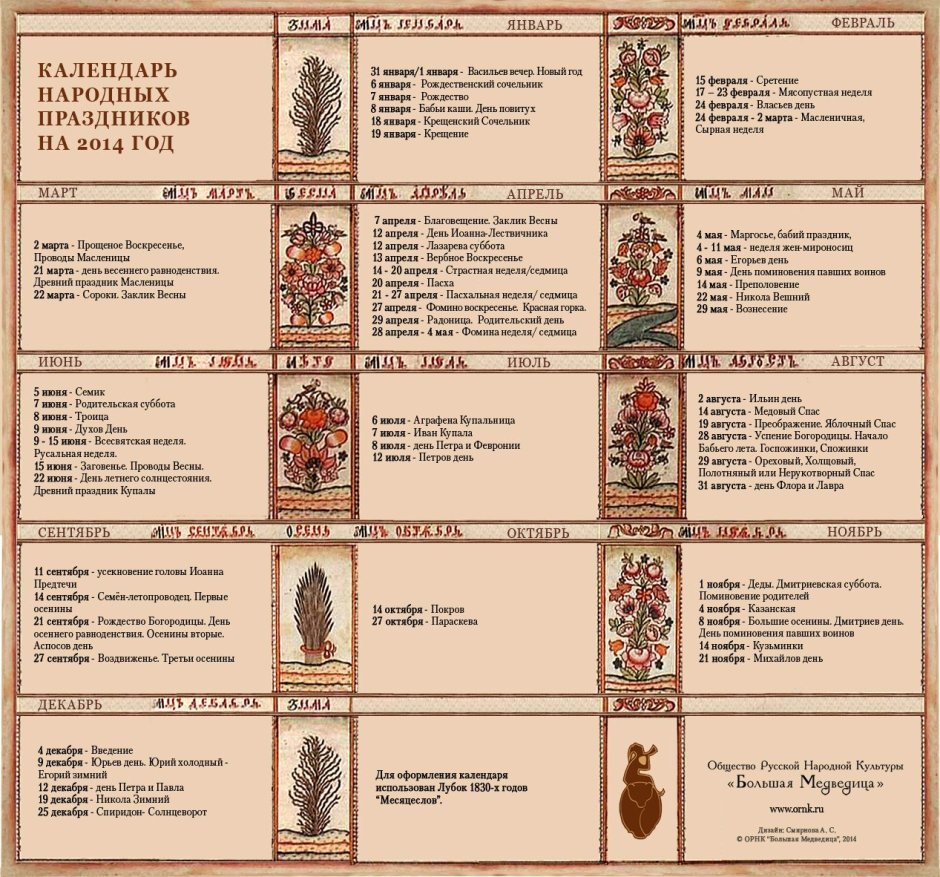 Календарь языческих праздников