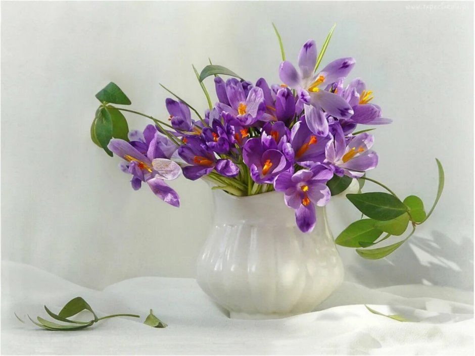 Весенние цветы в вазе