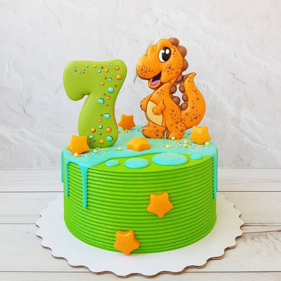 Торт с динозаврами для мальчика 3 года