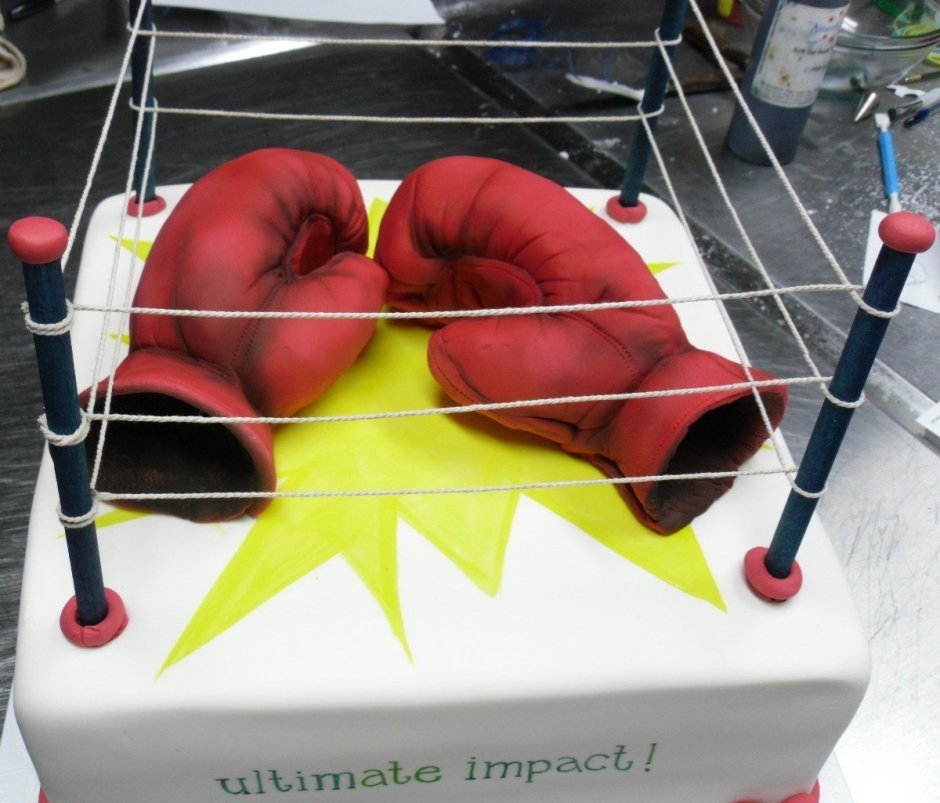 Декор торта боксеру