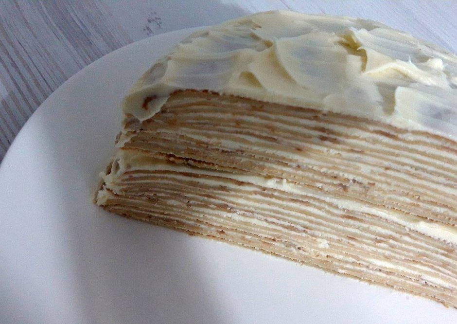 Блинный торт с кремом пломбир