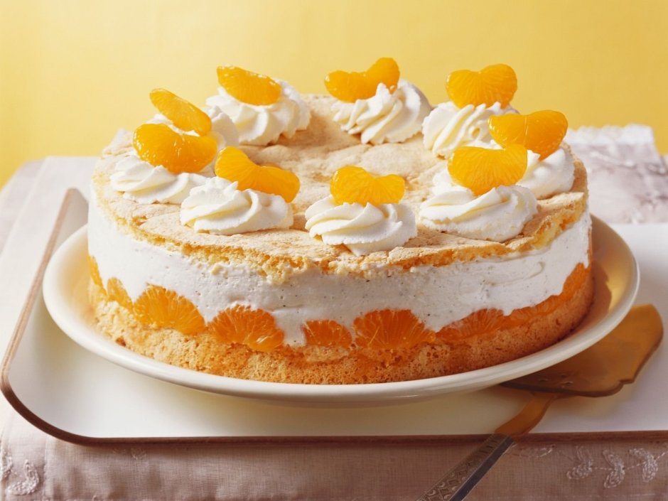 Торт мандариновый бисквит апельсин