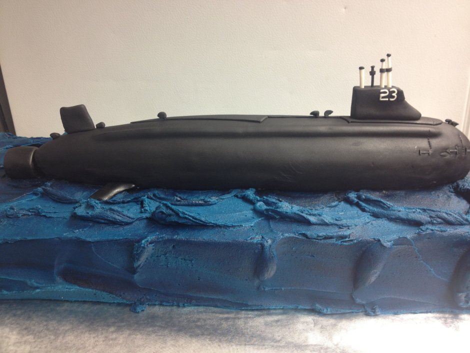 Торт с военным кораблем трехярусный