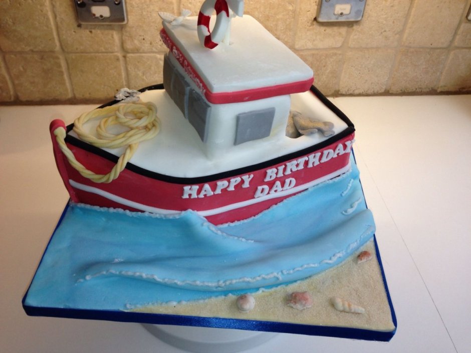 Торт лодка на день рождения