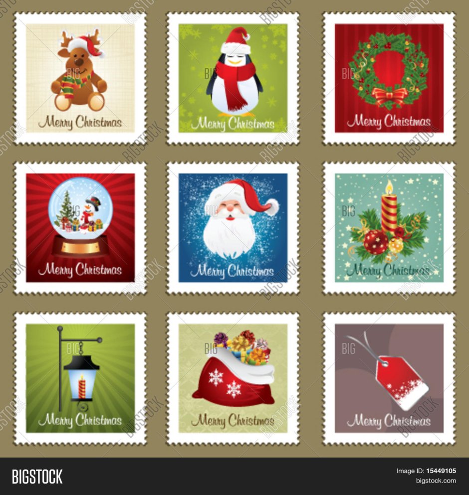 Новогодние марки для детей
