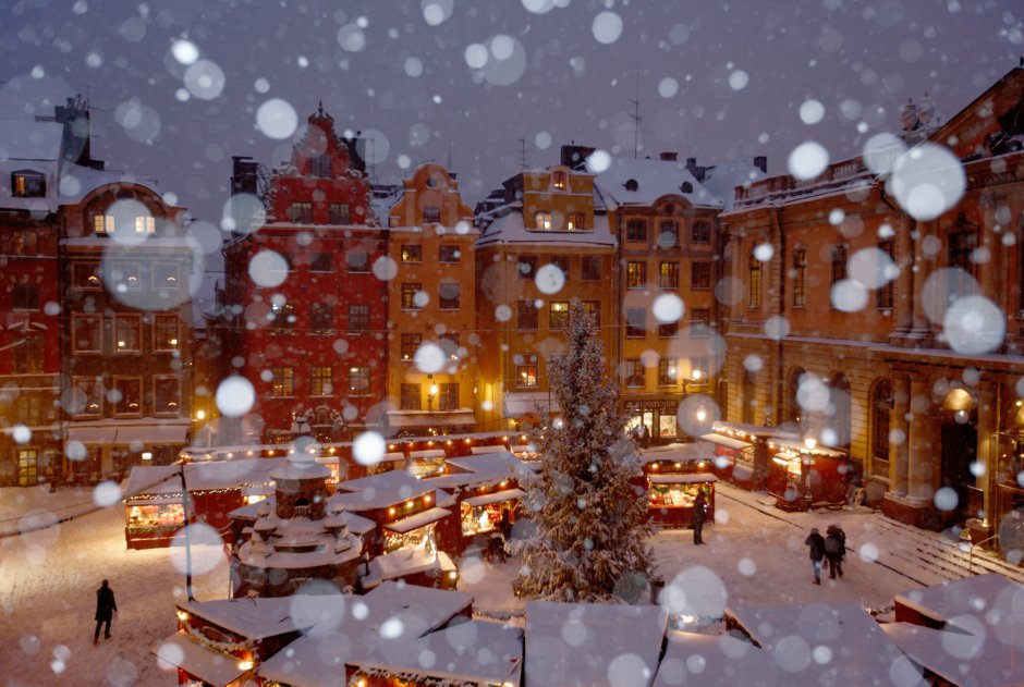 Стокгольм старый город зима