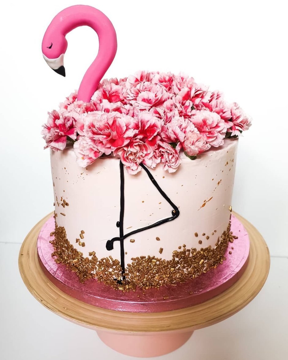 Торт с топпером Фламинго