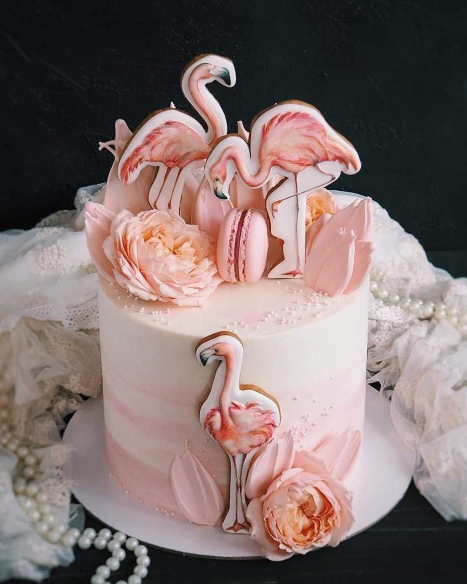 Тортик с Фламинго на годик