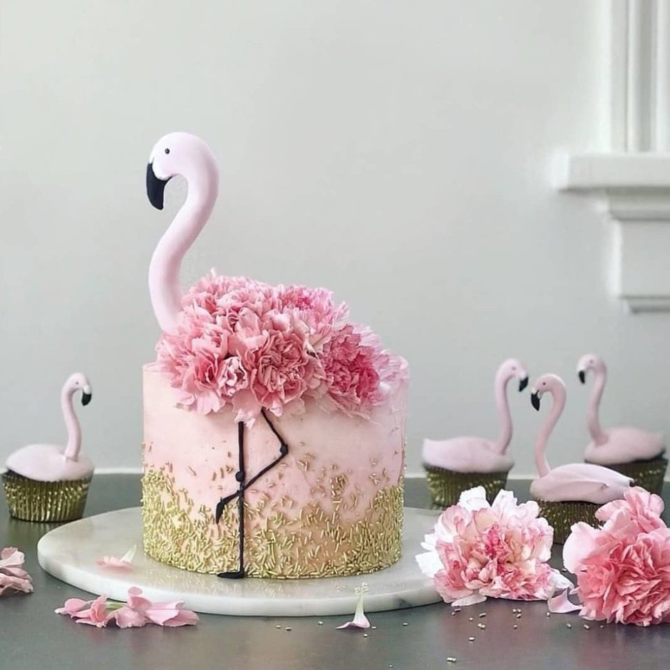 Фламинго из шоколада на торт