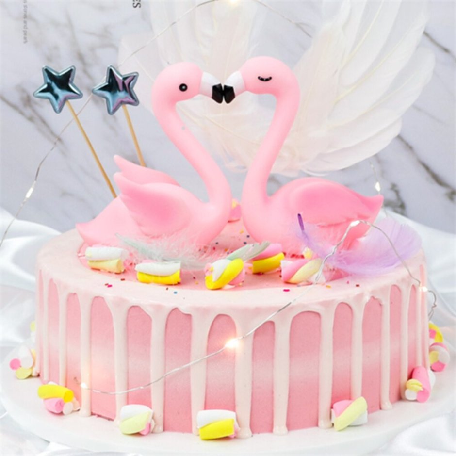 Торт квадратный Фламинго