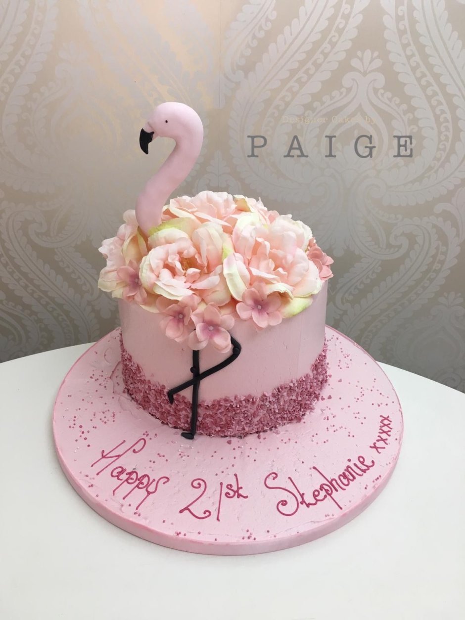 Торт на день рождения с Фламинго