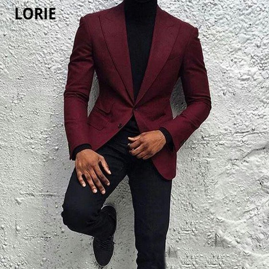Бордовый костюм мужской